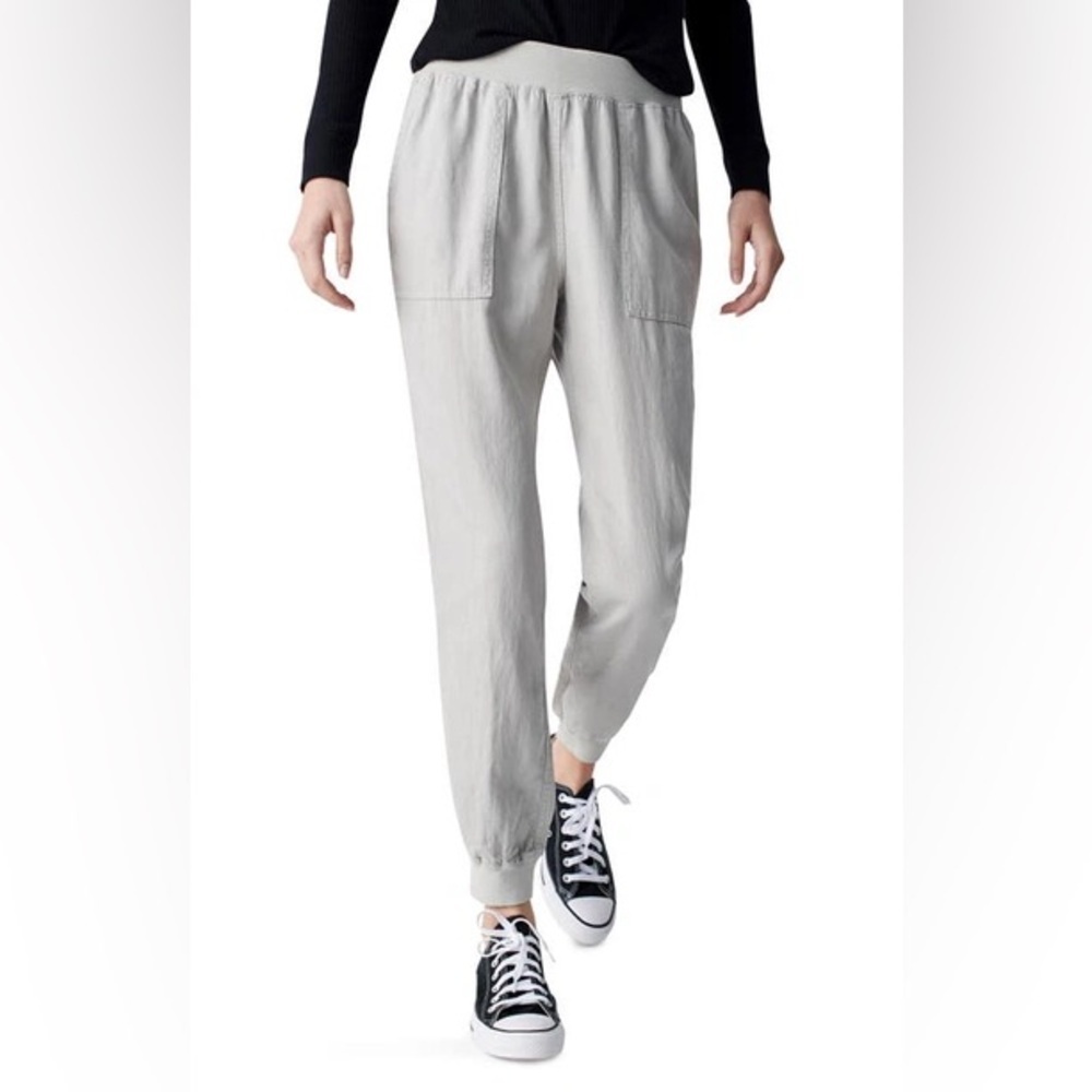 Faherty Linen Blend High Rise Arlie Day Pant In Stone